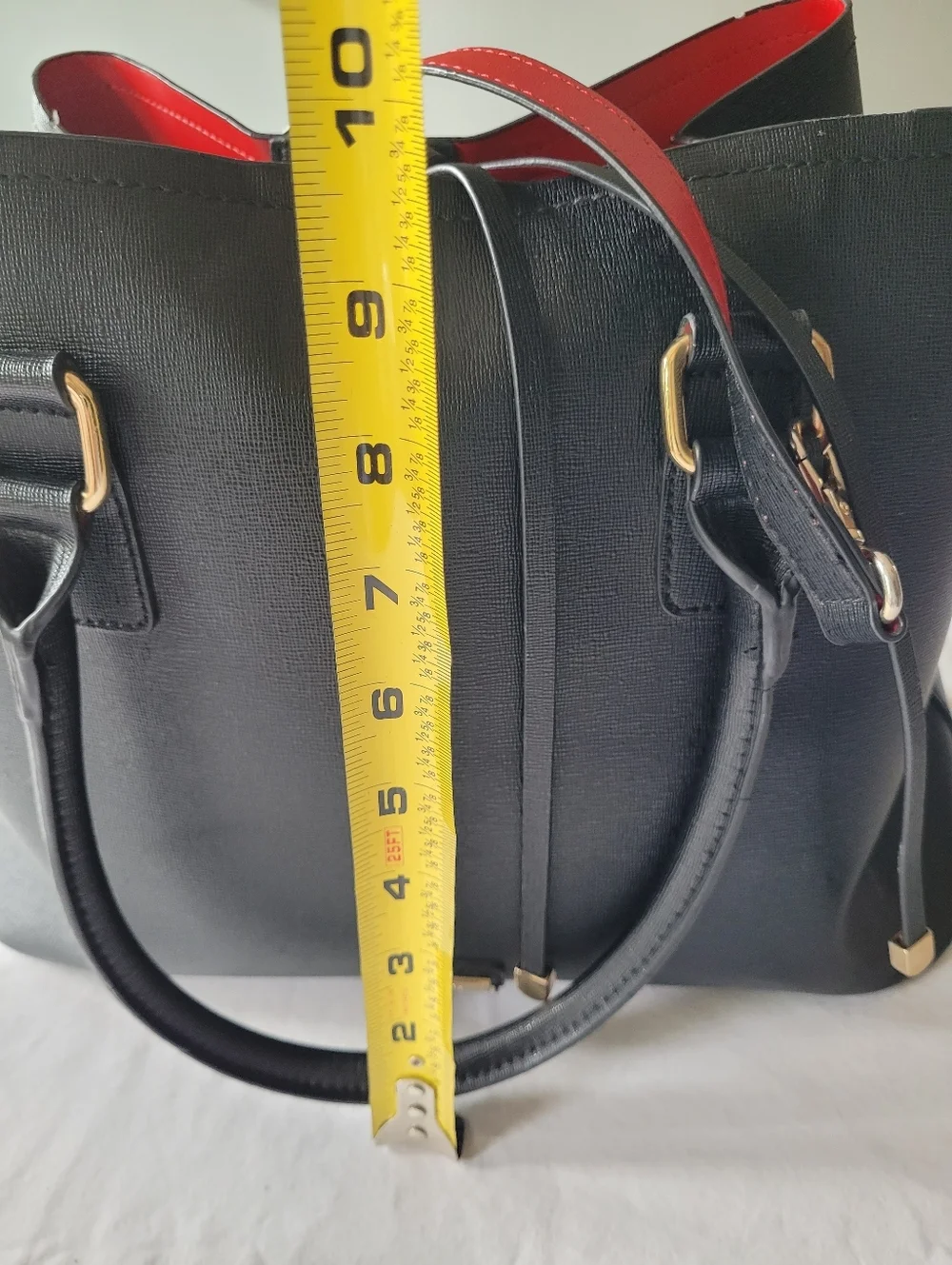 ALDO Classic Black Tote with Red Interior - Structured Women's Handbag